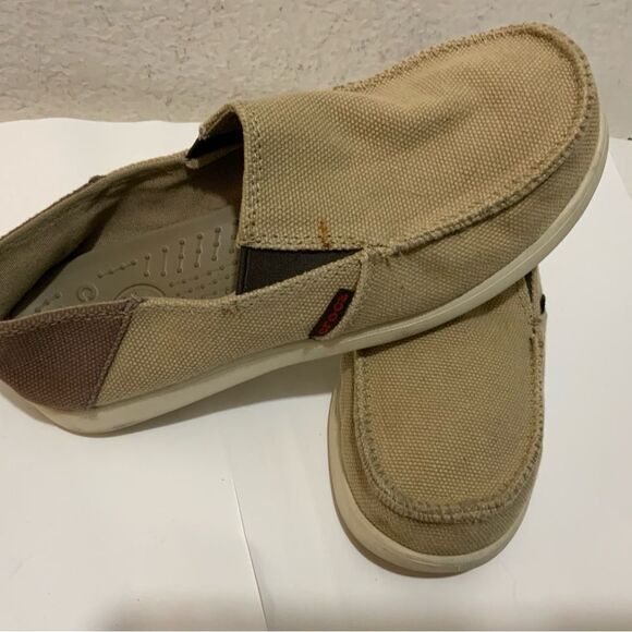CROCS Sanuk Style Shoes Great Condition Size 5 Tan Beach Boat - Picture 7 of 10